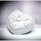 Ceramic White Heart Shaped Jewelry Box With Rose Flower 4X3.75 Inches